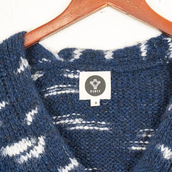 BSBEE the Scotland Cardigan Navy Baby Alpaca wool blend Sz Small - Picture 3 of 11